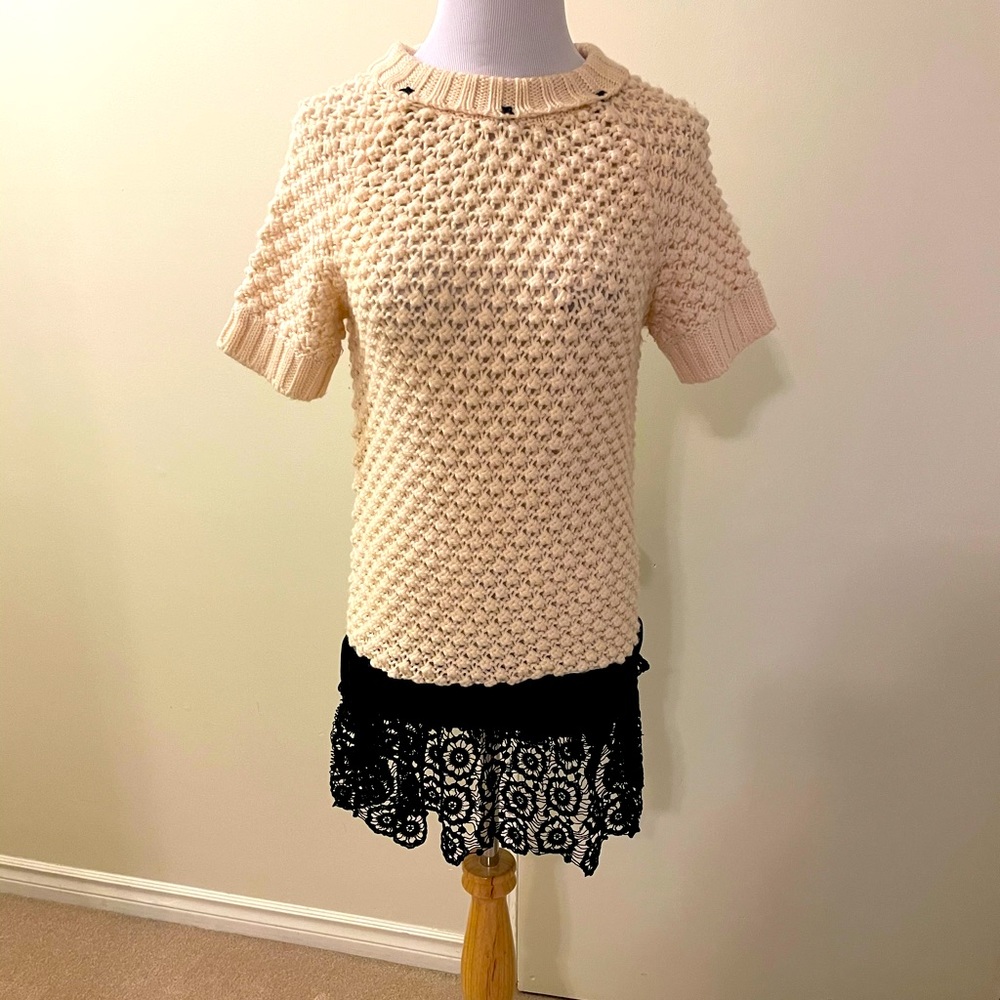 Beautiful Manoush knit w/velvet and lace trim dress